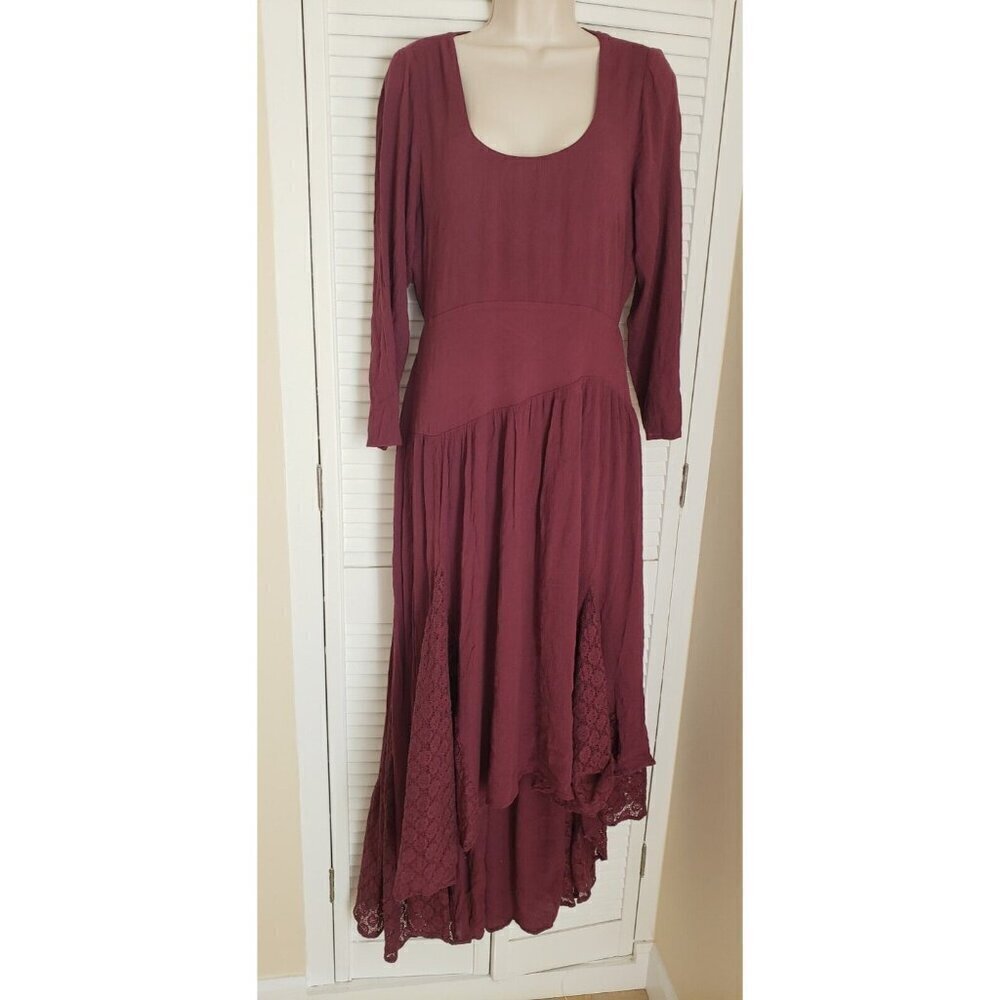 NEW FREE PEOPLE SEA ME DRY ROSE MAXI DRESS SZ LARGE - Picture 4 of 8